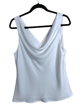 Petal + Pup Vinita Cowl Neck Satin Finish Sleeveless Short Sleeve Blouse Top XL